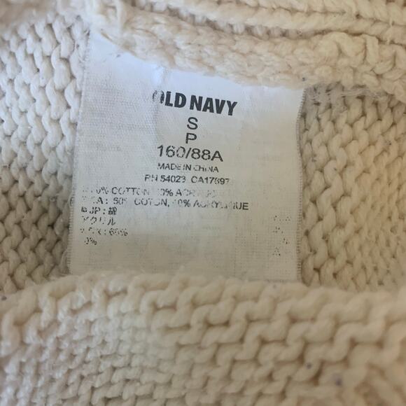 Old Navy Off White Open Weave Cotton Blend Sweater Size Small - Picture 5 of 8